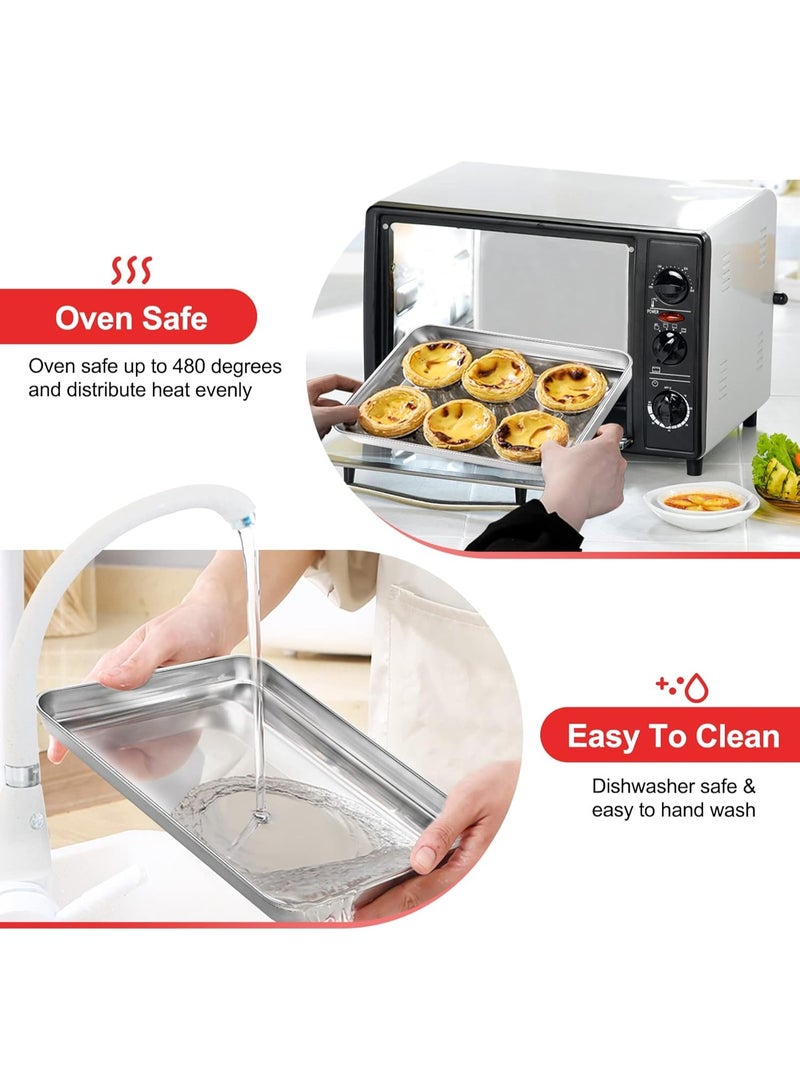 Baking tray, biscuit board, stainless steel toaster baking tray rectangular size, non-toxic and healthy, high-quality mirror treatment, easy to clean, can be washed in the dishwasher - Image 4